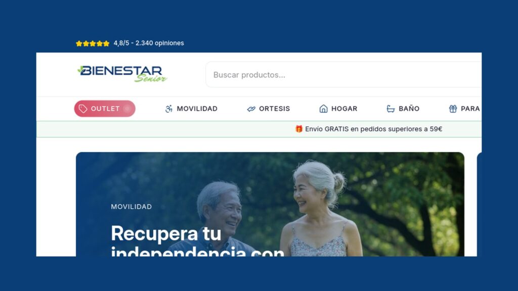 Bienestar Senior · Ecommerce a medida en Shopify