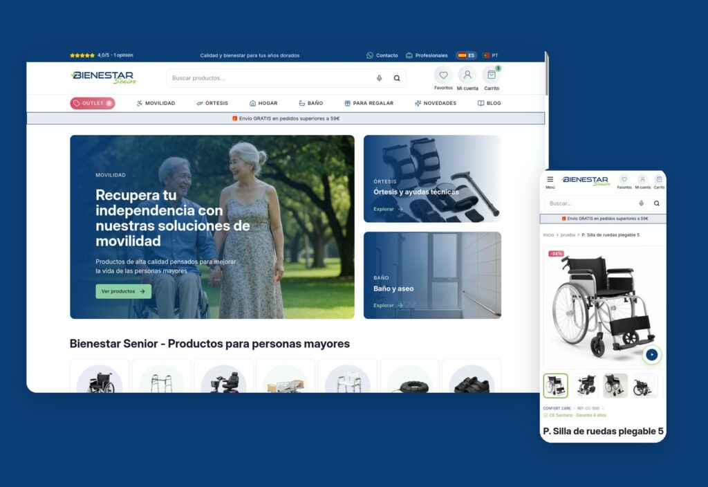 Bienestar Senior · Ecommerce a medida en Shopify