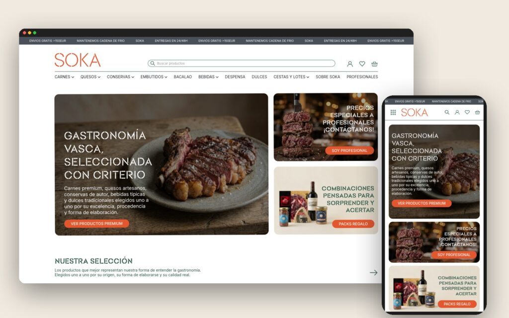 SOKA · Tienda online gourmet a medida en Shopify