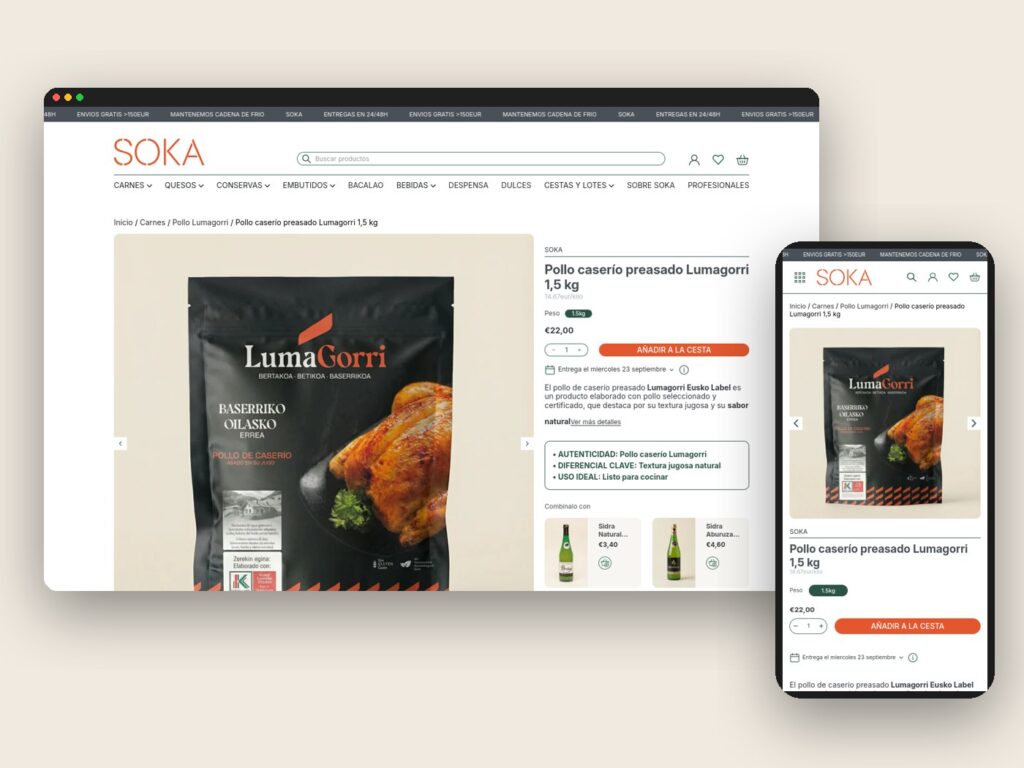 SOKA · Tienda online gourmet a medida en Shopify