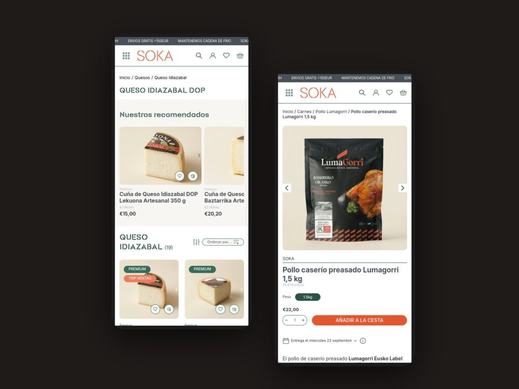 SOKA · Tienda online gourmet a medida en Shopify